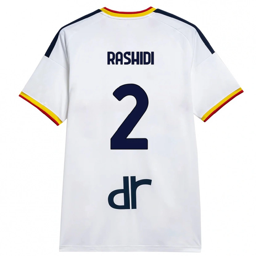 Danxen Niño Camiseta William Rashidi #2 Blanco Amarillo Rojo 2ª Equipación 2026/27 La Camisa México