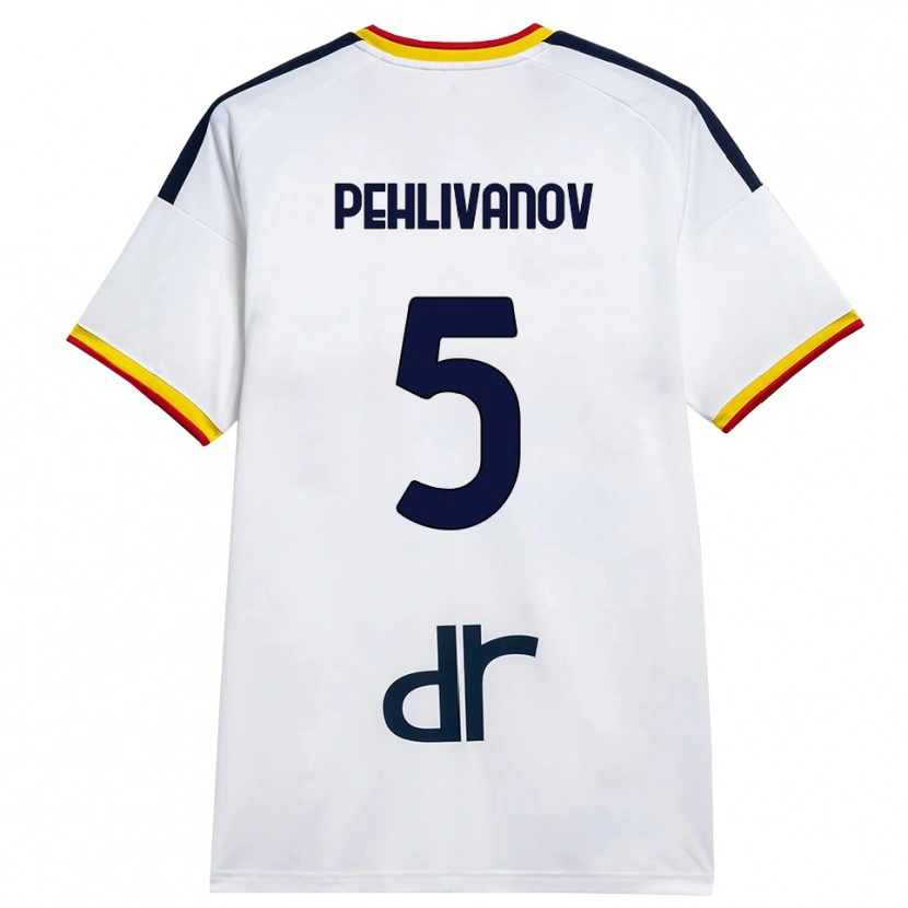 Danxen Niño Camiseta Cristian Pehlivanov #5 Blanco Amarillo Rojo 2ª Equipación 2026/27 La Camisa México