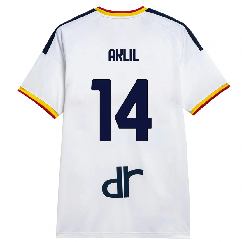 Danxen Niño Camiseta Lino Aklil #14 Blanco Amarillo Rojo 2ª Equipación 2026/27 La Camisa México