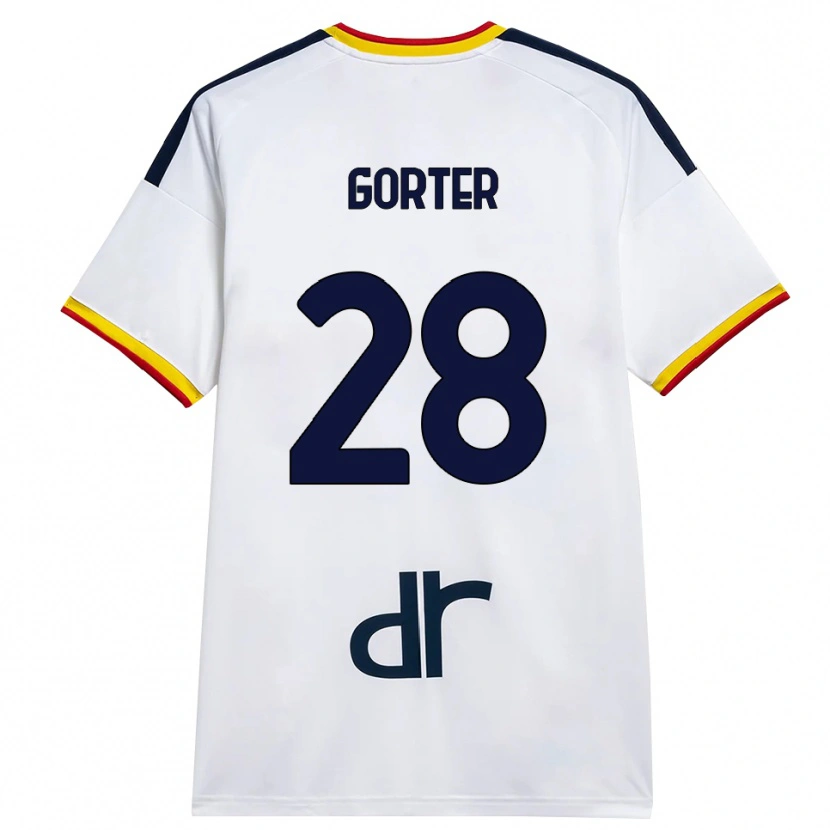 Danxen Niño Camiseta Olaf Gorter #28 Blanco Amarillo Rojo 2ª Equipación 2026/27 La Camisa México