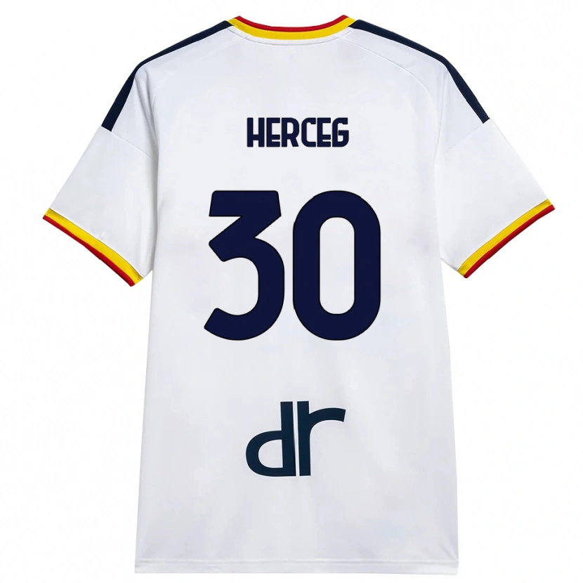Danxen Niño Camiseta Lovro Herceg #30 Blanco Amarillo Rojo 2ª Equipación 2026/27 La Camisa México