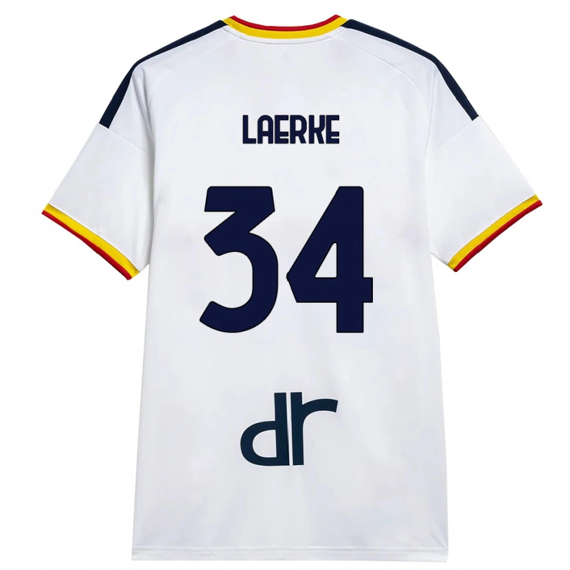 Danxen Niño Camiseta Hjalte Lærke #34 Blanco Amarillo Rojo 2ª Equipación 2026/27 La Camisa México