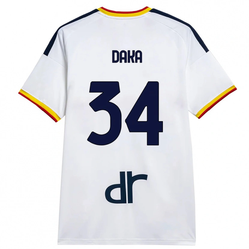 Danxen Niño Camiseta Dario Daka #34 Blanco Amarillo Rojo 2ª Equipación 2026/27 La Camisa México