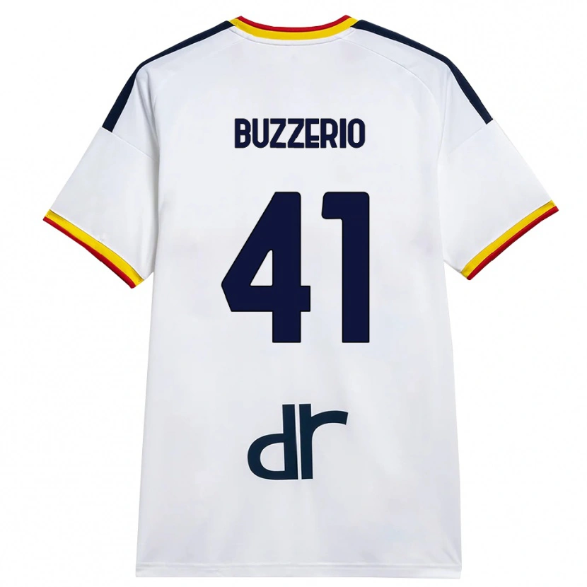 Danxen Niño Camiseta Mattia Buzzerio #41 Blanco Amarillo Rojo 2ª Equipación 2026/27 La Camisa México