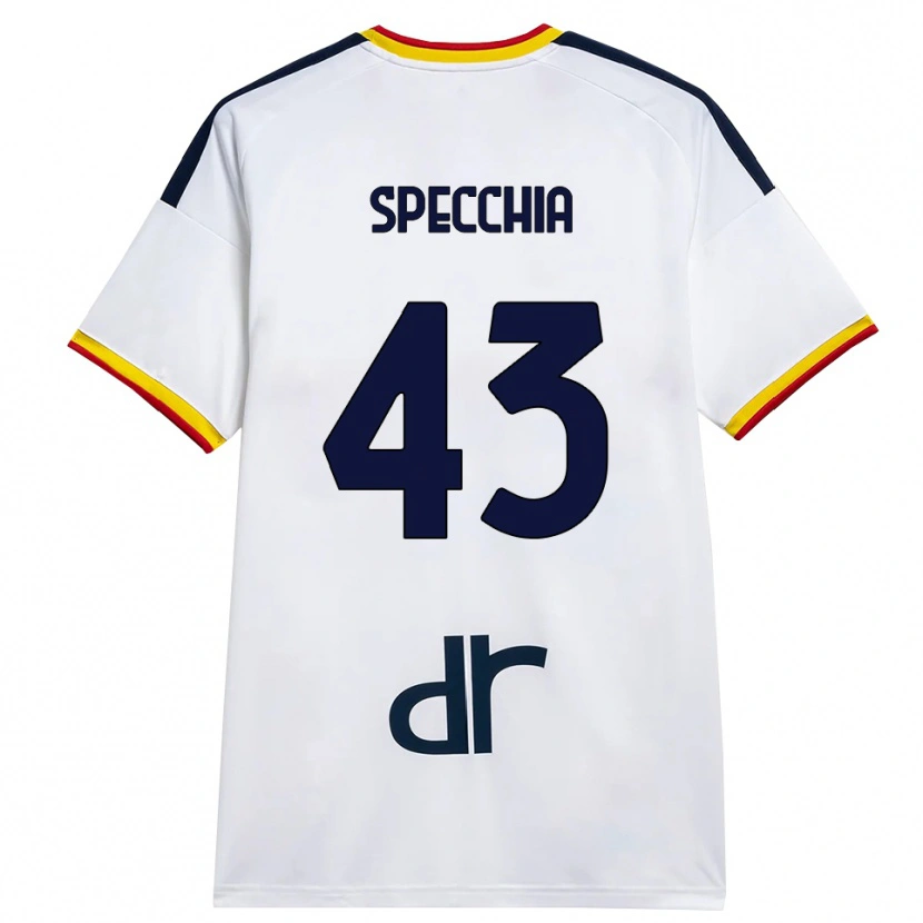 Danxen Niño Camiseta Marco Specchia #43 Blanco Amarillo Rojo 2ª Equipación 2026/27 La Camisa México