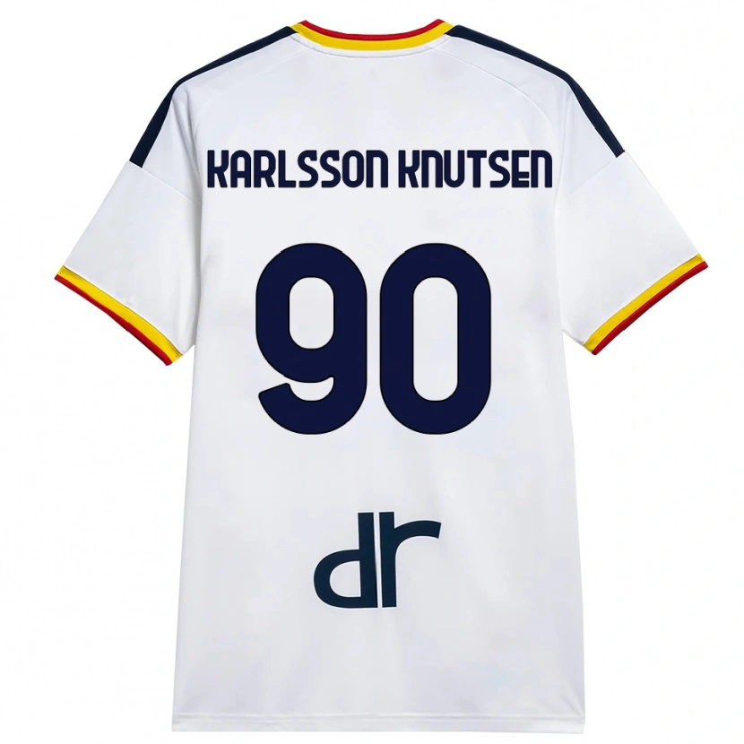 Danxen Niño Camiseta Storm Karlsson Knutsen #90 Blanco Amarillo Rojo 2ª Equipación 2026/27 La Camisa México