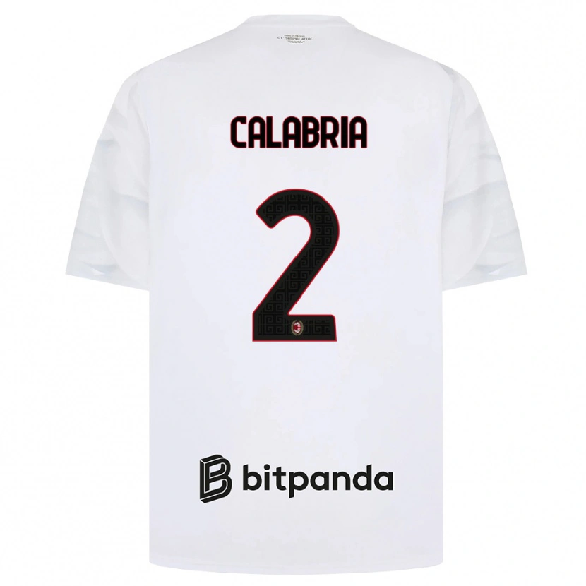 Danxen Niño Camiseta Davide Calabria #2 Blanco Rojo Negro 2ª Equipación 2026/27 La Camisa México