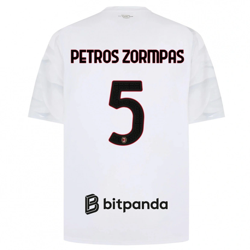 Danxen Niño Camiseta Spyridon Petros Zorbas #5 Blanco Rojo Negro 2ª Equipación 2026/27 La Camisa México