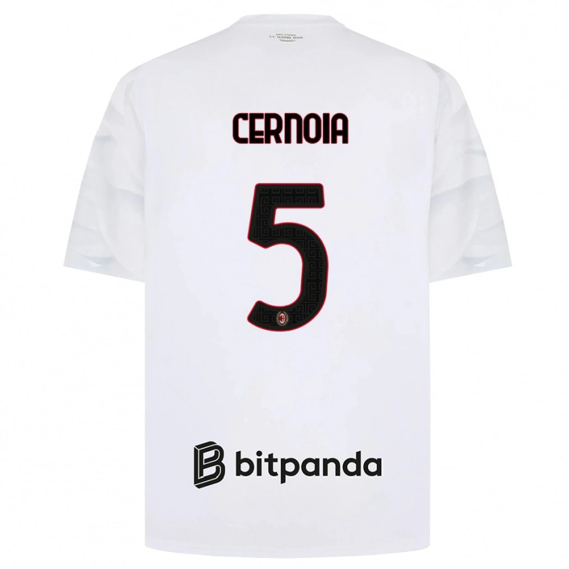 Danxen Niño Camiseta Valentina Cernoia #5 Blanco Rojo Negro 2ª Equipación 2026/27 La Camisa México