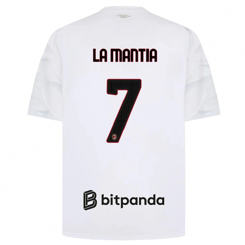 Danxen Niño Camiseta Simon La Mantia #7 Blanco Rojo Negro 2ª Equipación 2026/27 La Camisa México