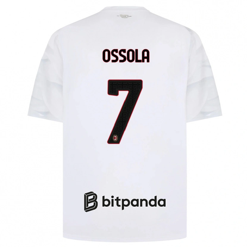 Danxen Niño Camiseta Lorenzo Ossola #7 Blanco Rojo Negro 2ª Equipación 2026/27 La Camisa México