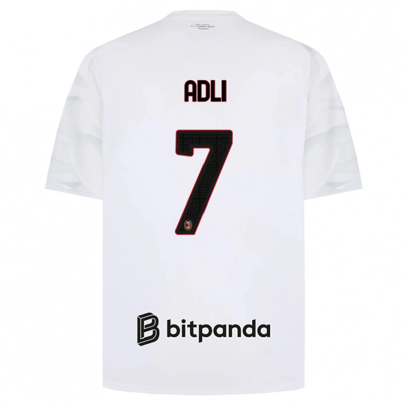 Danxen Niño Camiseta Yacine Adli #7 Blanco Rojo Negro 2ª Equipación 2026/27 La Camisa México