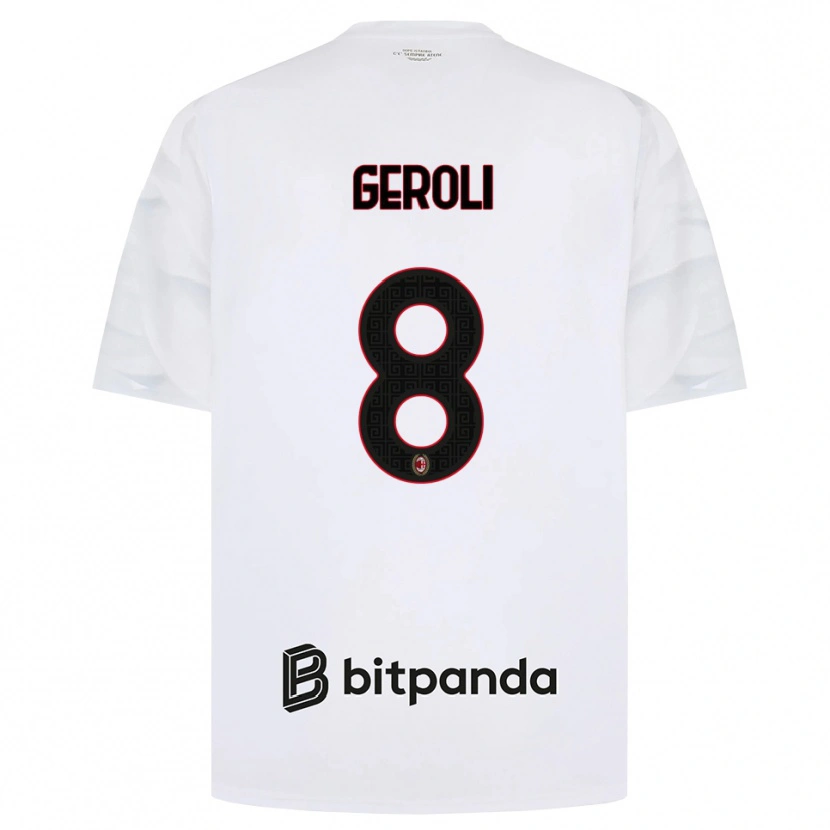 Danxen Niño Camiseta Matteo Geroli #8 Blanco Rojo Negro 2ª Equipación 2026/27 La Camisa México