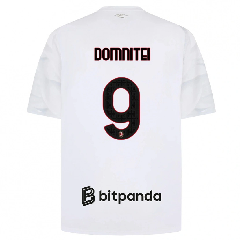 Danxen Niño Camiseta Francesco Domniței #9 Blanco Rojo Negro 2ª Equipación 2026/27 La Camisa México