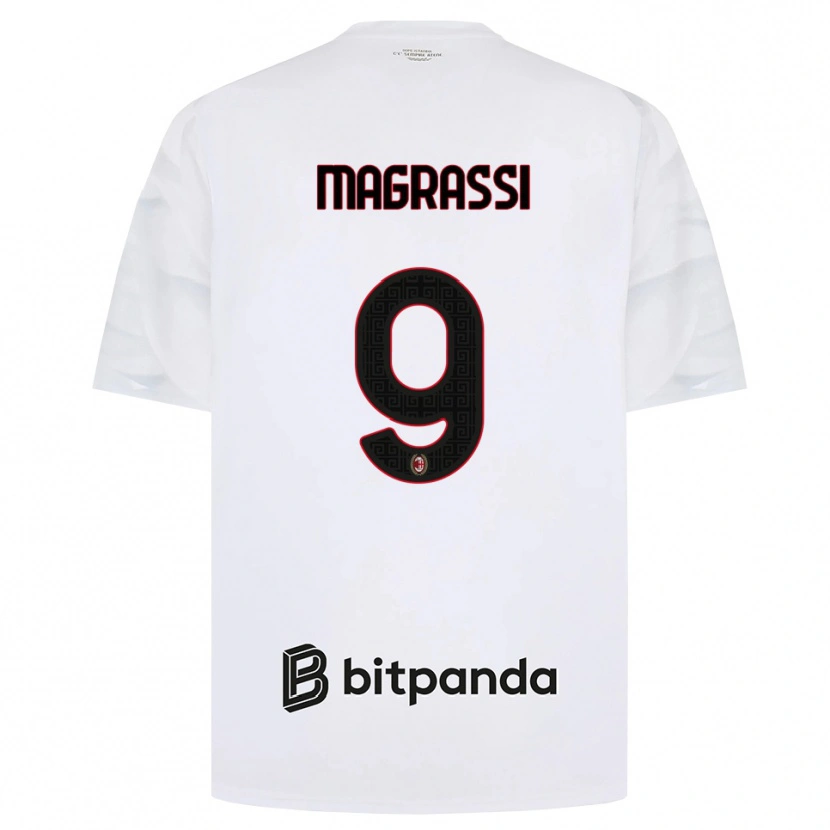 Danxen Niño Camiseta Andrea Magrassi #9 Blanco Rojo Negro 2ª Equipación 2026/27 La Camisa México