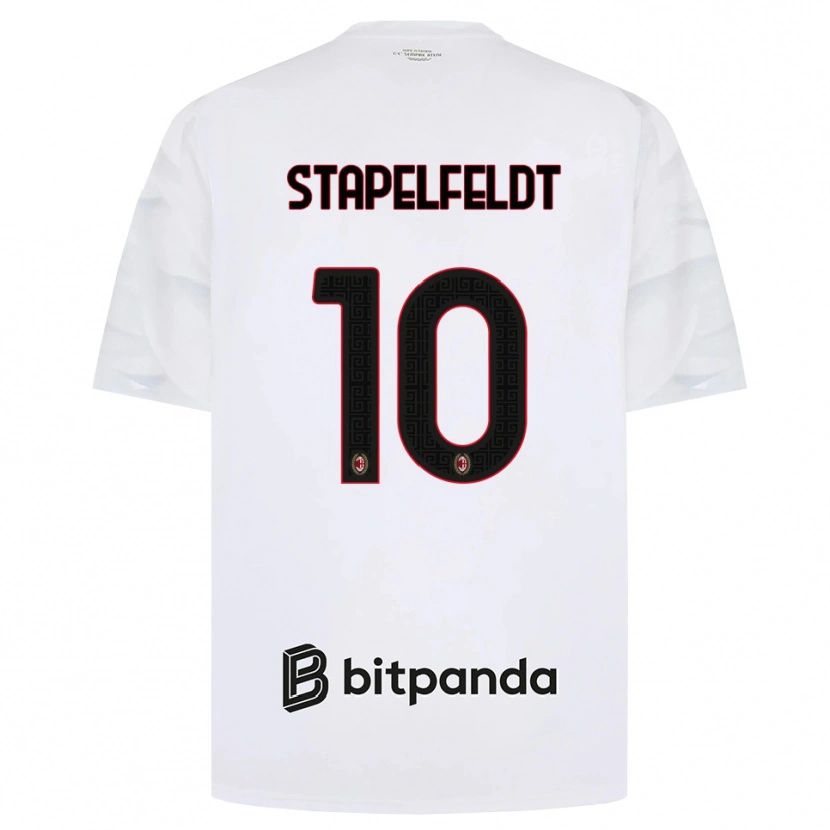 Danxen Niño Camiseta Nina Stapelfeldt #10 Blanco Rojo Negro 2ª Equipación 2026/27 La Camisa México