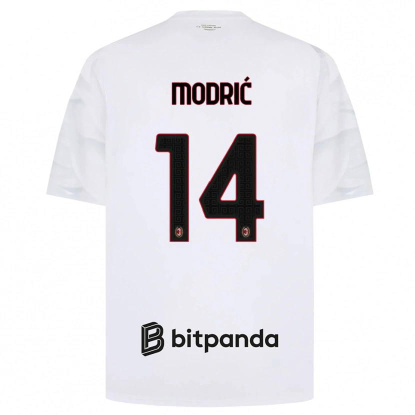 Danxen Niño Camiseta Luka Modrić #14 Blanco Rojo Negro 2ª Equipación 2026/27 La Camisa México
