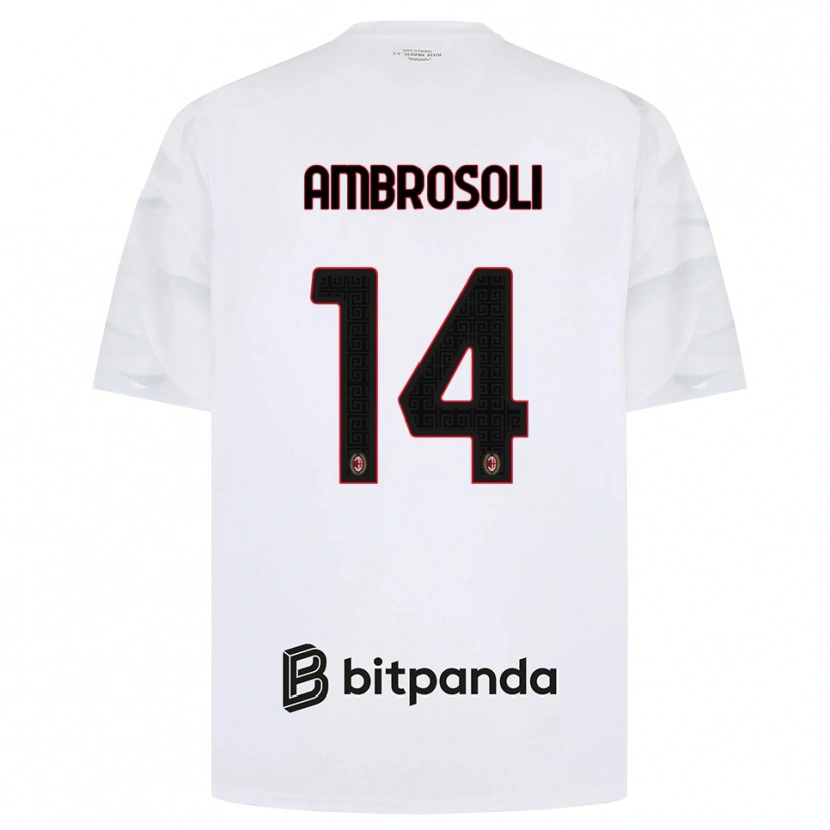 Danxen Niño Camiseta Pietro Ambrosoli #14 Blanco Rojo Negro 2ª Equipación 2026/27 La Camisa México