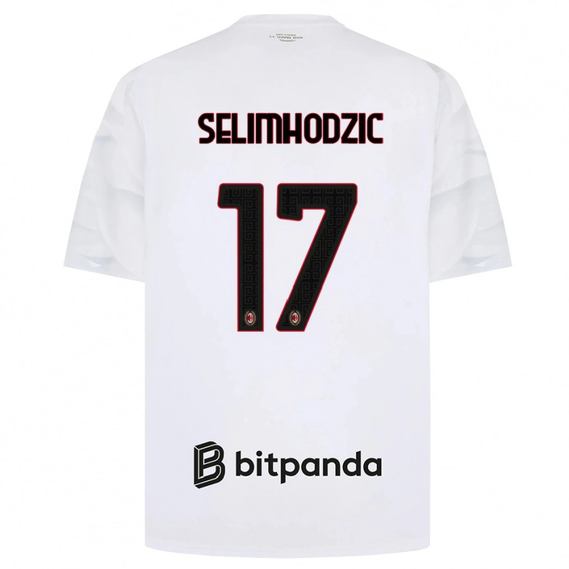 Danxen Niño Camiseta Noa Selimhodzic #17 Blanco Rojo Negro 2ª Equipación 2026/27 La Camisa México