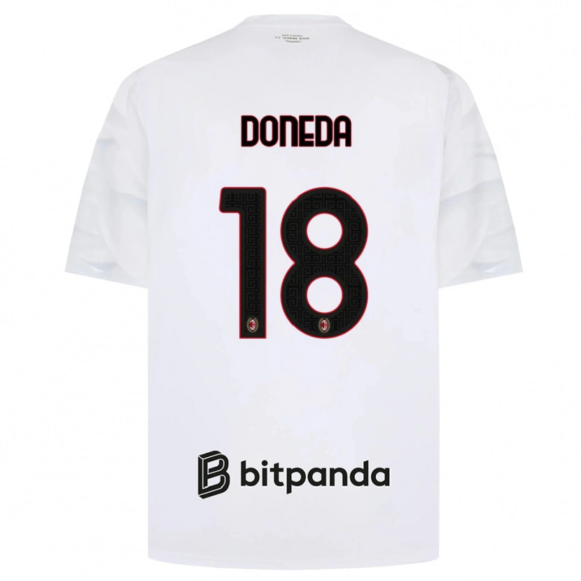 Danxen Niño Camiseta Paolo Doneda #18 Blanco Rojo Negro 2ª Equipación 2026/27 La Camisa México