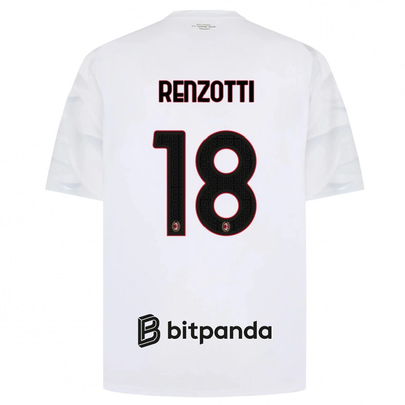 Danxen Niño Camiseta Monica Renzotti #18 Blanco Rojo Negro 2ª Equipación 2026/27 La Camisa México