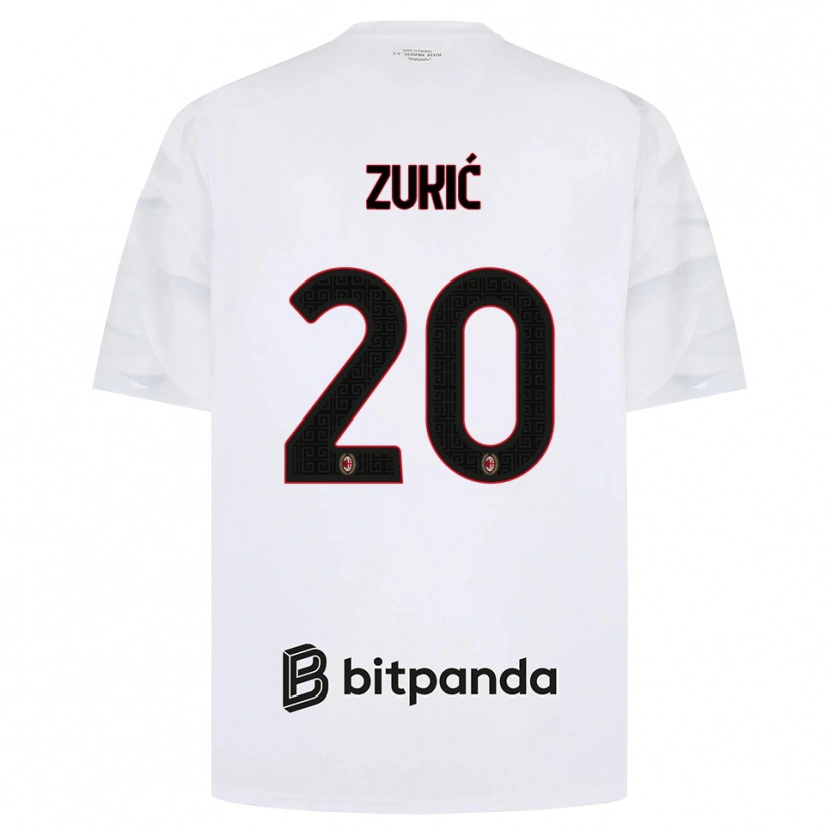 Danxen Niño Camiseta Damir Zukic #20 Blanco Rojo Negro 2ª Equipación 2026/27 La Camisa México