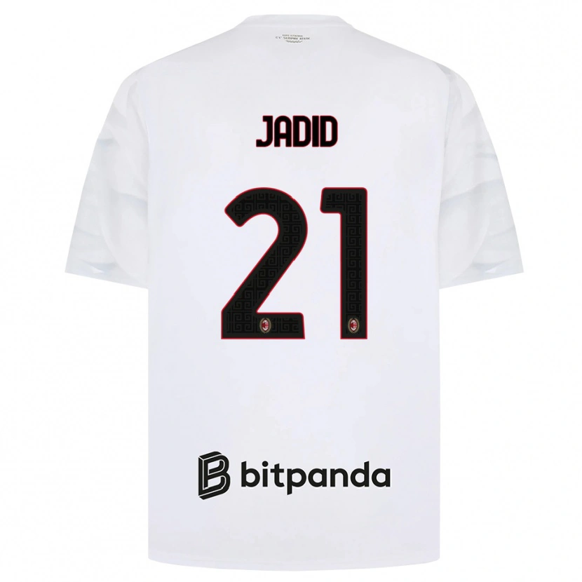 Danxen Niño Camiseta Akram Jadid #21 Blanco Rojo Negro 2ª Equipación 2026/27 La Camisa México