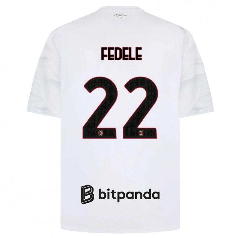 Danxen Niño Camiseta Noemi Fedele #22 Blanco Rojo Negro 2ª Equipación 2026/27 La Camisa México
