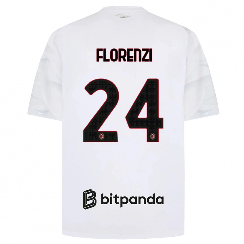 Danxen Niño Camiseta Alessandro Florenzi #24 Blanco Rojo Negro 2ª Equipación 2026/27 La Camisa México