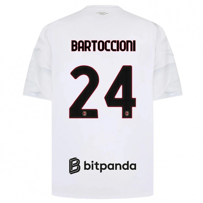 Danxen Niño Camiseta Andrea Bartoccioni #24 Blanco Rojo Negro 2ª Equipación 2026/27 La Camisa México