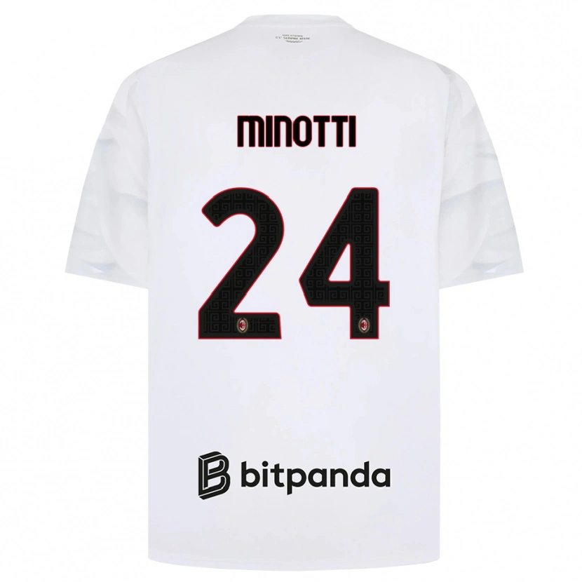 Danxen Niño Camiseta Gabriele Minotti #24 Blanco Rojo Negro 2ª Equipación 2026/27 La Camisa México