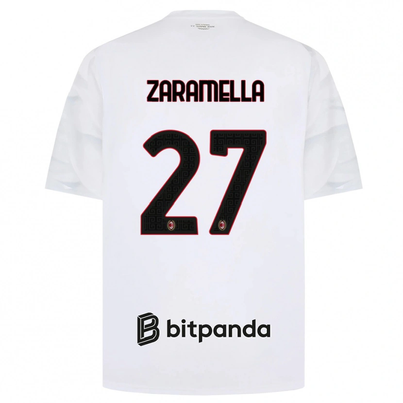 Danxen Niño Camiseta Mattia Zaramella #27 Blanco Rojo Negro 2ª Equipación 2026/27 La Camisa México