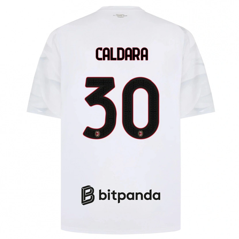 Danxen Niño Camiseta Mattia Caldara #30 Blanco Rojo Negro 2ª Equipación 2026/27 La Camisa México