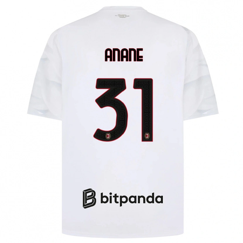 Danxen Niño Camiseta Emmanuel Anane #31 Blanco Rojo Negro 2ª Equipación 2026/27 La Camisa México