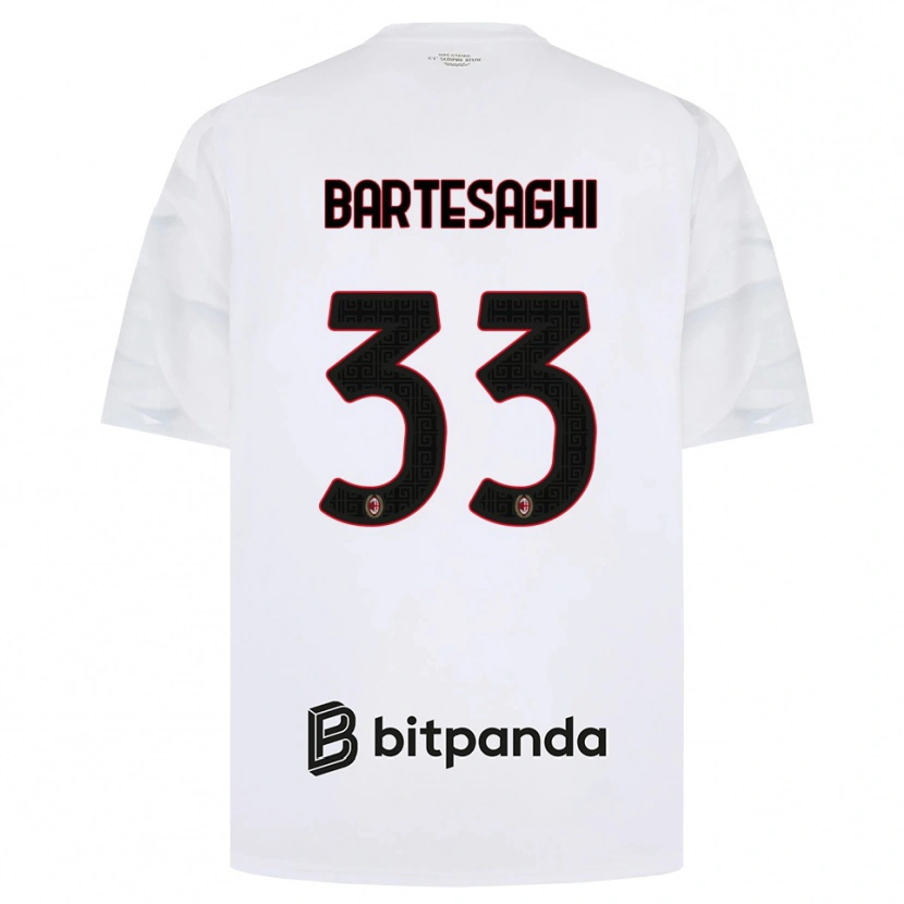 Danxen Niño Camiseta Davide Bartesaghi #33 Blanco Rojo Negro 2ª Equipación 2026/27 La Camisa México