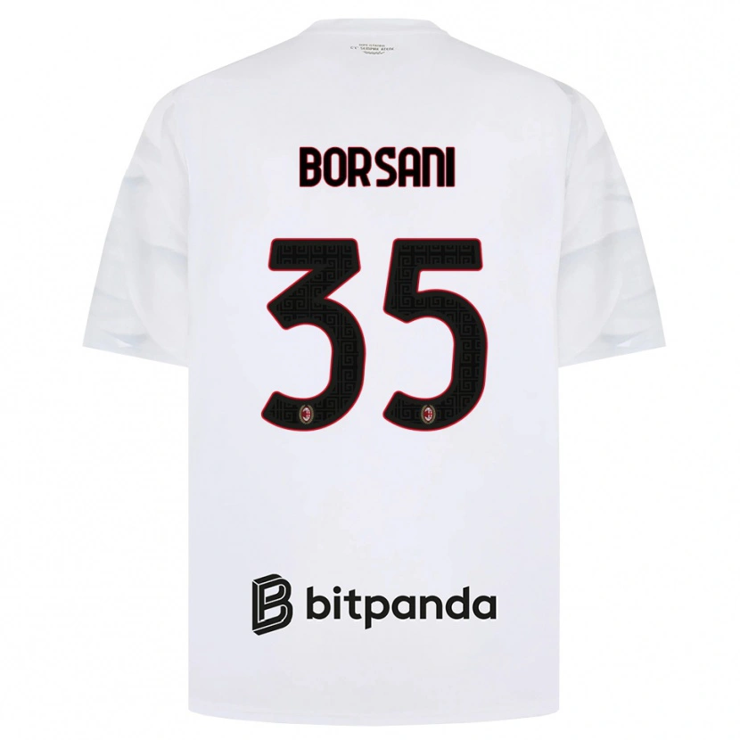 Danxen Niño Camiseta Emanuele Borsani #35 Blanco Rojo Negro 2ª Equipación 2026/27 La Camisa México