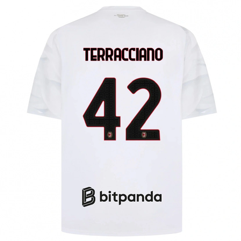 Danxen Niño Camiseta Filippo Terracciano #42 Blanco Rojo Negro 2ª Equipación 2026/27 La Camisa México