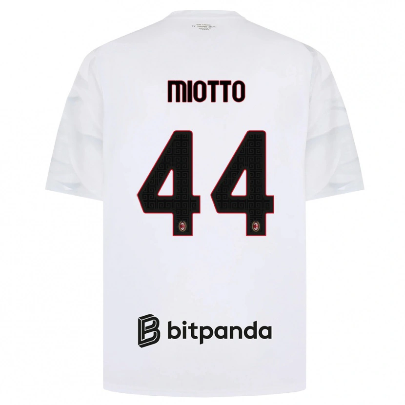 Danxen Niño Camiseta Giorgia Miotto #44 Blanco Rojo Negro 2ª Equipación 2026/27 La Camisa México
