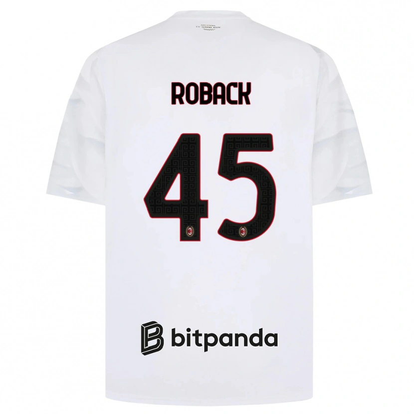 Danxen Niño Camiseta Emil Roback #45 Blanco Rojo Negro 2ª Equipación 2026/27 La Camisa México
