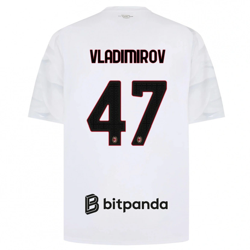 Danxen Niño Camiseta Valeri Vladimirov #47 Blanco Rojo Negro 2ª Equipación 2026/27 La Camisa México