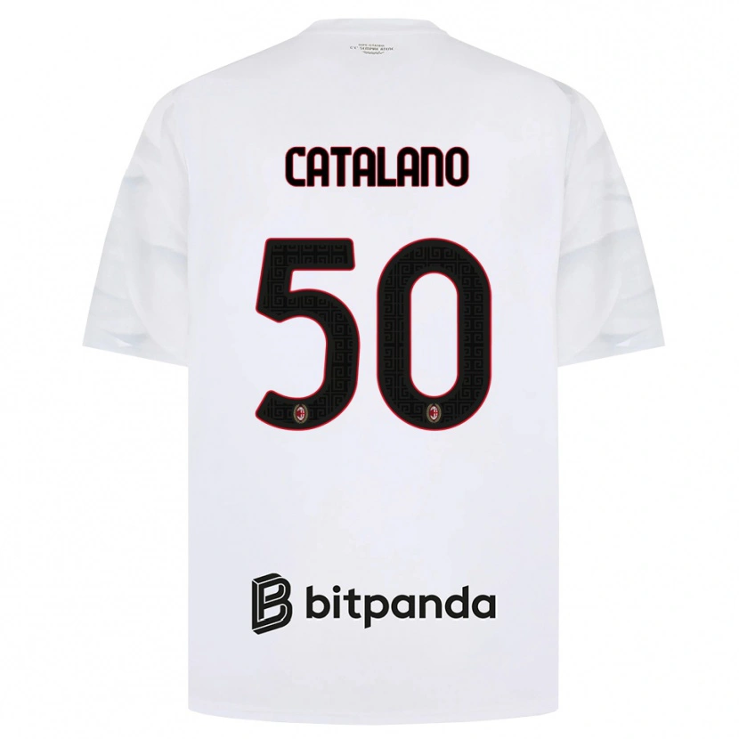 Danxen Niño Camiseta Alessio Catalano #50 Blanco Rojo Negro 2ª Equipación 2026/27 La Camisa México