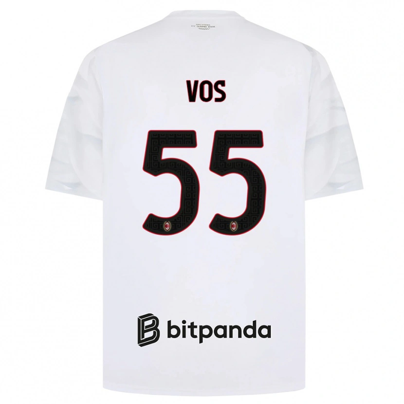 Danxen Niño Camiseta Silvano Vos #55 Blanco Rojo Negro 2ª Equipación 2026/27 La Camisa México