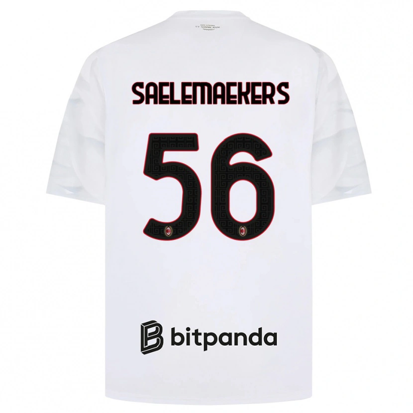 Danxen Niño Camiseta Alexis Saelemaekers #56 Blanco Rojo Negro 2ª Equipación 2026/27 La Camisa México