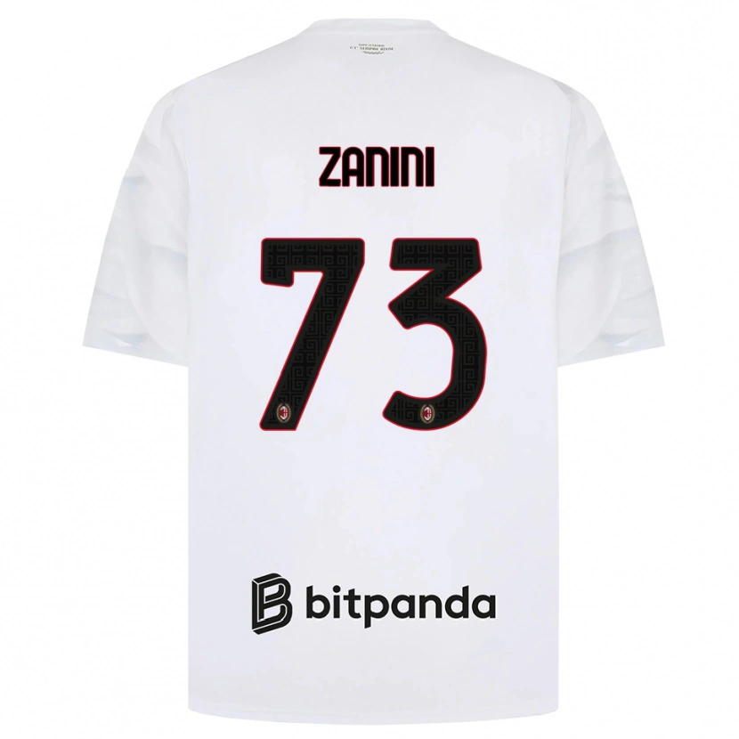 Danxen Niño Camiseta Paola Zanini #73 Blanco Rojo Negro 2ª Equipación 2026/27 La Camisa México