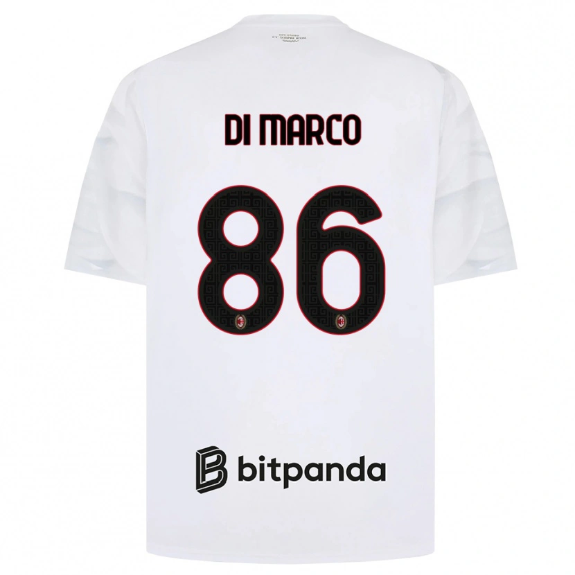 Danxen Niño Camiseta Luca Di Marco #86 Blanco Rojo Negro 2ª Equipación 2026/27 La Camisa México