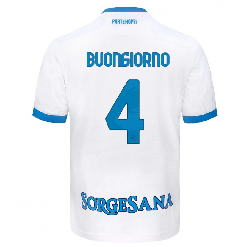 Danxen Niño Camiseta Alessandro Buongiorno #4 Blanco Azul Cielo 2ª Equipación 2026/27 La Camisa México