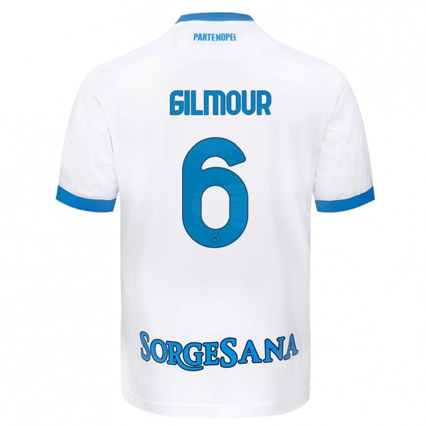 Danxen Niño Camiseta Billy Gilmour #6 Blanco Azul Cielo 2ª Equipación 2026/27 La Camisa México
