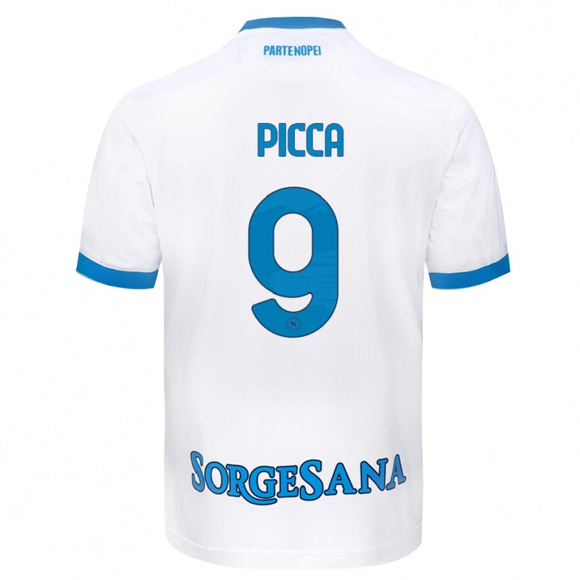 Danxen Niño Camiseta Luigi Picca #9 Blanco Azul Cielo 2ª Equipación 2026/27 La Camisa México