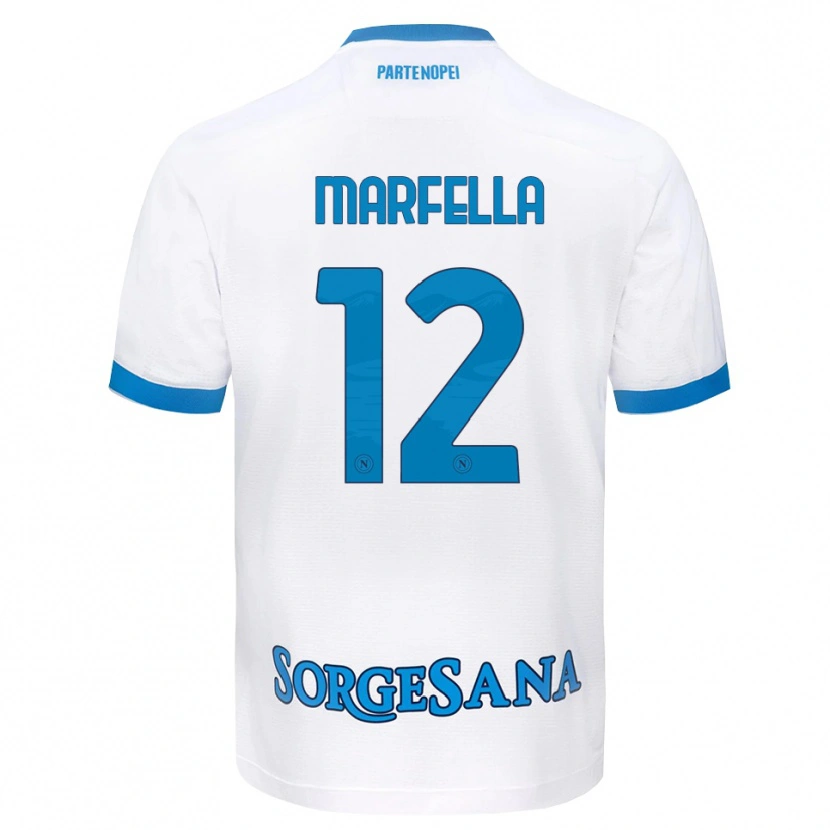 Danxen Niño Camiseta Davide Marfella #12 Blanco Azul Cielo 2ª Equipación 2026/27 La Camisa México