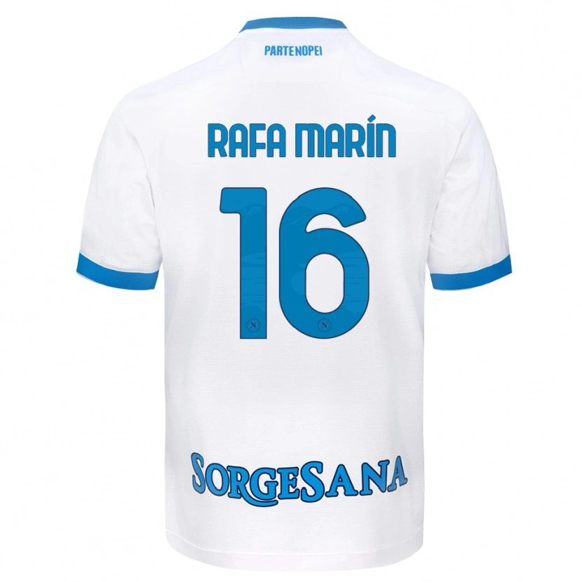 Danxen Niño Camiseta Rafa Marín #16 Blanco Azul Cielo 2ª Equipación 2026/27 La Camisa México